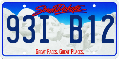 SD license plate 93IB12