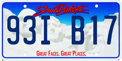 SD license plate 93IB17
