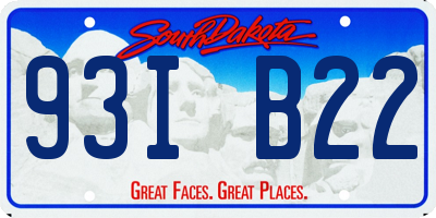 SD license plate 93IB22