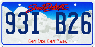 SD license plate 93IB26