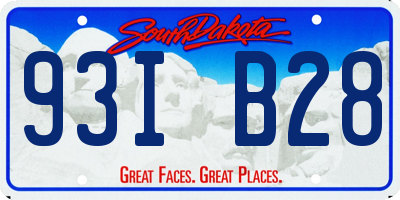 SD license plate 93IB28