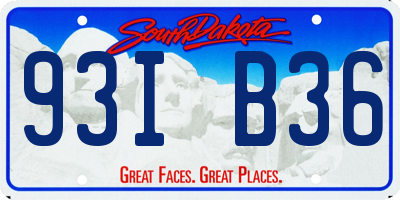 SD license plate 93IB36