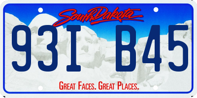 SD license plate 93IB45