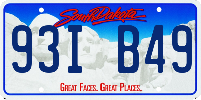 SD license plate 93IB49