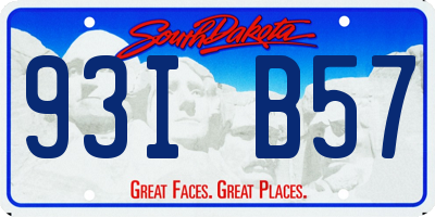 SD license plate 93IB57