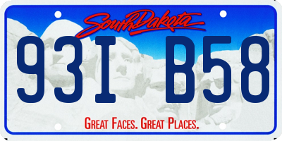 SD license plate 93IB58
