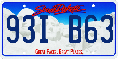 SD license plate 93IB63