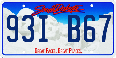 SD license plate 93IB67