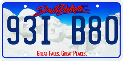 SD license plate 93IB80