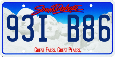 SD license plate 93IB86