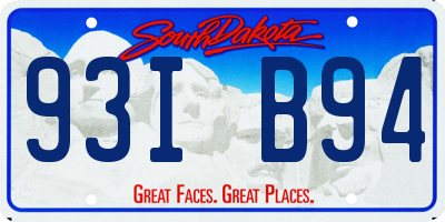 SD license plate 93IB94