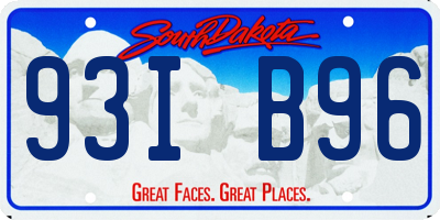 SD license plate 93IB96