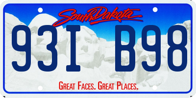 SD license plate 93IB98