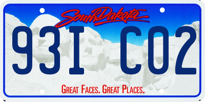 SD license plate 93IC02