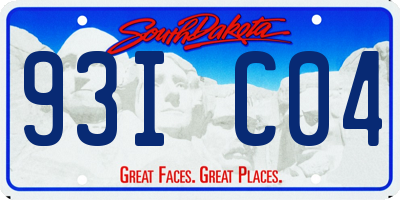 SD license plate 93IC04