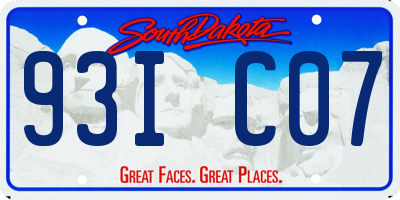 SD license plate 93IC07