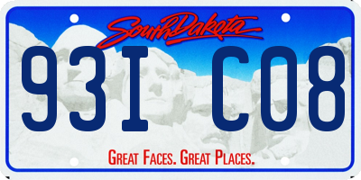 SD license plate 93IC08