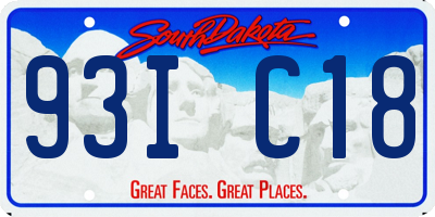 SD license plate 93IC18