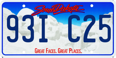 SD license plate 93IC25