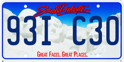 SD license plate 93IC30