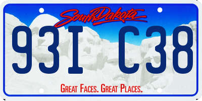 SD license plate 93IC38