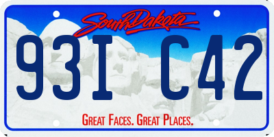 SD license plate 93IC42