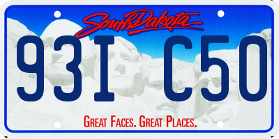SD license plate 93IC50