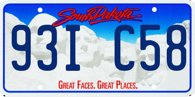 SD license plate 93IC58