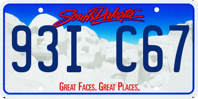 SD license plate 93IC67