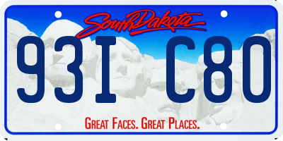 SD license plate 93IC80