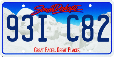 SD license plate 93IC82
