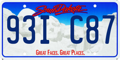 SD license plate 93IC87