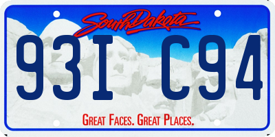 SD license plate 93IC94