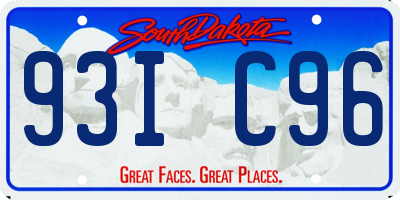 SD license plate 93IC96