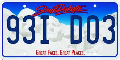 SD license plate 93ID03