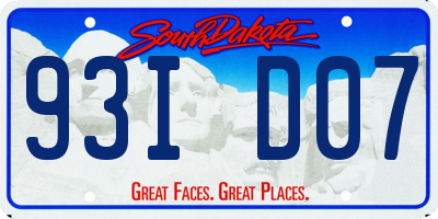 SD license plate 93ID07