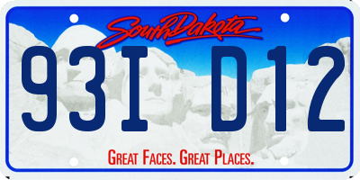 SD license plate 93ID12