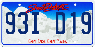 SD license plate 93ID19