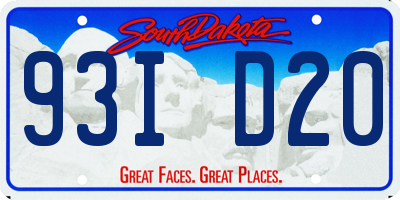 SD license plate 93ID20
