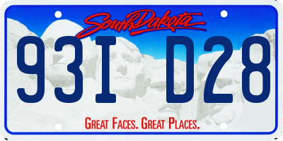 SD license plate 93ID28