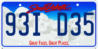 SD license plate 93ID35