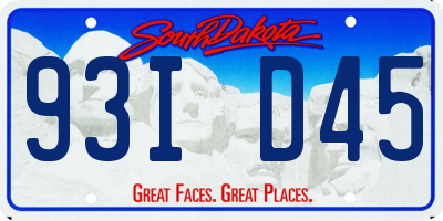 SD license plate 93ID45
