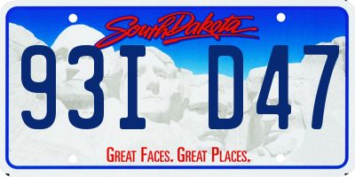 SD license plate 93ID47
