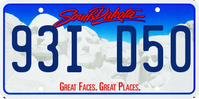 SD license plate 93ID50