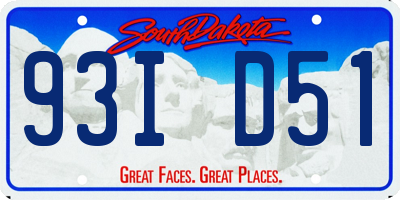 SD license plate 93ID51