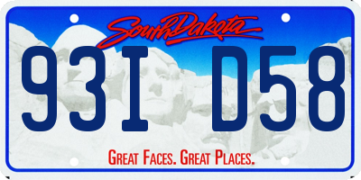 SD license plate 93ID58