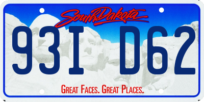 SD license plate 93ID62