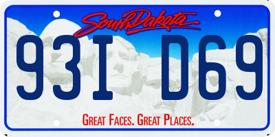 SD license plate 93ID69