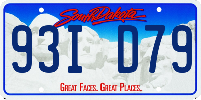 SD license plate 93ID79