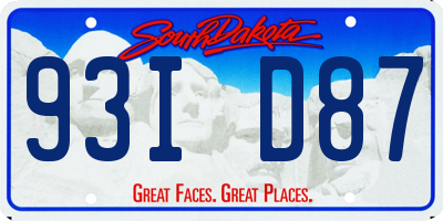 SD license plate 93ID87